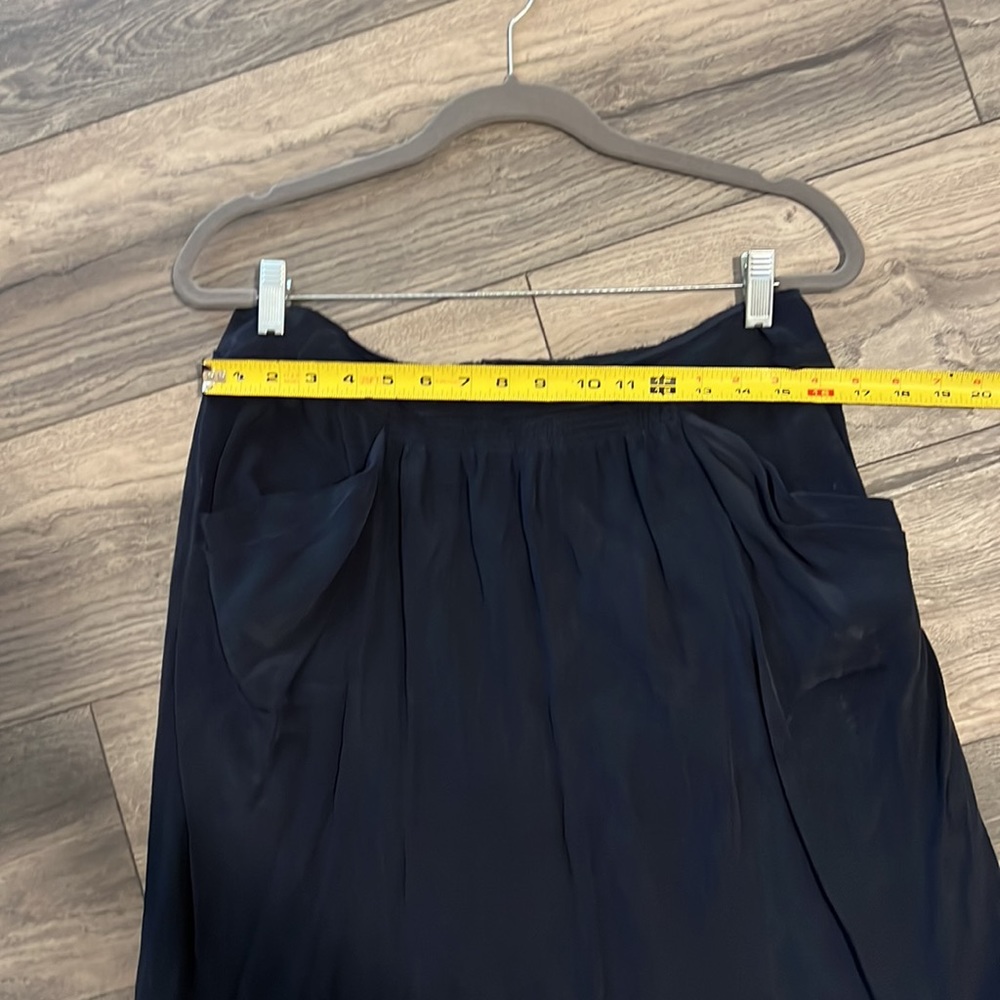 Alberta Ferretti 100% silk navy blue silk skirt - Picture 3 of 5
